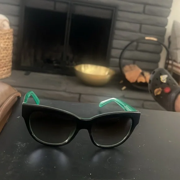 KATE SPADE New York AISHA/S Black Green Plastic Cat Eye Women's Sunglasses - Picture 4 of 6